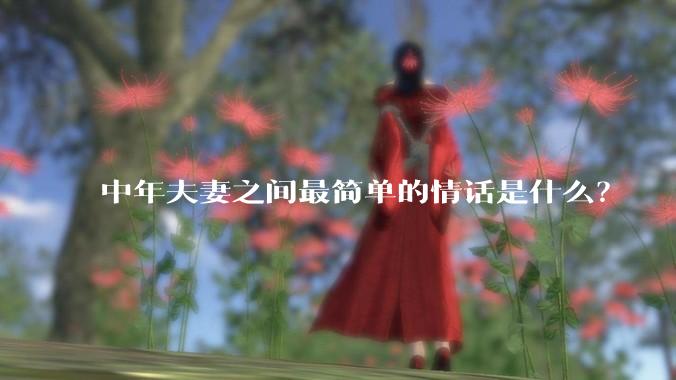中年夫妻之间最简单的情话是什么?